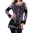 thumbnail image 3 of STARVNC Women Long Sleeve Boho Printing Colorblock Splice Tunic Top, 3 of 5