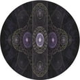 thumbnail image 1 of Ahgly Company Machine Washable Indoor Round Transitional Night Black Area Rugs, 8' Round, 1 of 7