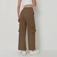 thumbnail image 4 of Women's Corduroy High Waist Pants, Multi-Pocket Straight Leg Wide Leg Trousers, Fall Casual Comfort Fit Pant for Daily Wear and Various Occasions Coffee, 4 of 9