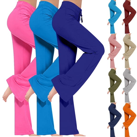 Patlollav Womans Trousers High Waist Wide Leg Pants Workout Out Leggings Yoga Gym Pants