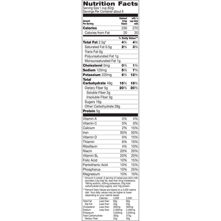 Oatmeal Crisp with Hearty Raisins Cereal, 18 oz