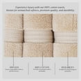 thumbnail image 4 of Home Weavers Elegance Essentials 550GSM 100% Cotton Zero Twist Super Absorbent Bath Towel (Set of 2) - 27"x54", Linen, 4 of 5