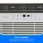 Midea 8,000 BTU 115V Smart Window Air Conditioner with Comfort Sense Remote, Up to 350 Sq. ft., White, MAW08S1DWWT, New