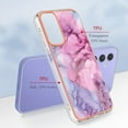 thumbnail image 5 of Designed for Samsung Galaxy A35 Marble Case, Ultra Thin Girls Women Plating Marble Designed Flexible Soft TPU IMD Marble Protective Case Cover for Samsung Galaxy A35 - Pink, 5 of 6