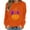 Orange, variant on Women Loose and Casual Halloween Printed Long-Sleeved Round-Neck Capless Sweater Orange
