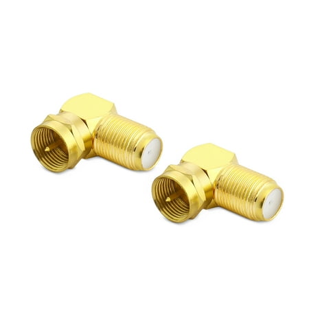 - Right Angle F-Type RG6 Adapter (2 Pack) Gold Plated 90 Degree Coaxial Female to Male Coax Cable Connector Coupler