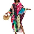 thumbnail image 2 of Stralyhd Womens Plus Size V Neck Lightweight Long Caftan Dresses Batwing Sleeve Summer Beach Cover Ups Holiday Floral Print Maxi Dress 2026 Watermelon Red One Size, 2 of 5