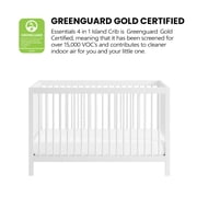 Oxford Baby Essential Isl Size 4-in-1 Convertible Crib with Round Spindles, White