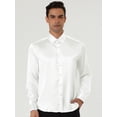 thumbnail image 2 of Camisas de vestir ajustadas de manga larga con cuello de punta de satén para XXL, 2 of 6