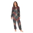 thumbnail image 2 of FORMRS Onesies Pajama for Adults Unisex Hoodie Winter Jumpsuit One Piece Sleepwear, Sizes S-2XL, Red Tartan Pattern, 2 of 7