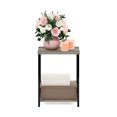 thumbnail image 4 of Furinno Simplistic Side Table, 2-Tier Grey End Table with Metal Frame, Open Shelf Night Stand, Bedside Table, Easy Assembly, for Living Room, Bedroom, Grey Oak, 4 of 5