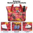 thumbnail image 2 of Tote Bag for Women - Golden Retriever Hawaiian Shoulder Bag - Large Utility Work Duffle Bag with Zipper Handbag for Travel, Work, Sprots, 2 of 5