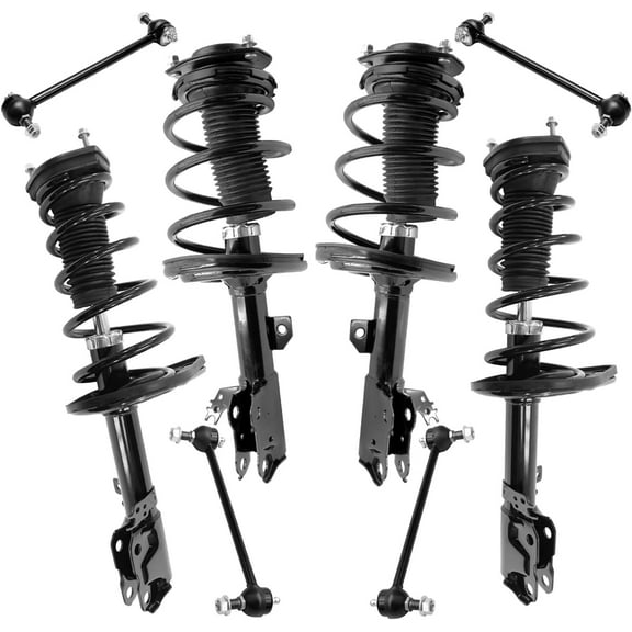 Detroit Axle - 3.5L Front Rear Struts Sway Bars for Toyota 2013-2018 Avalon 4 Struts with Coil Spring 4 Sway Bar End Links 2014 2015 2016 2017 Replacement Suspension Kit