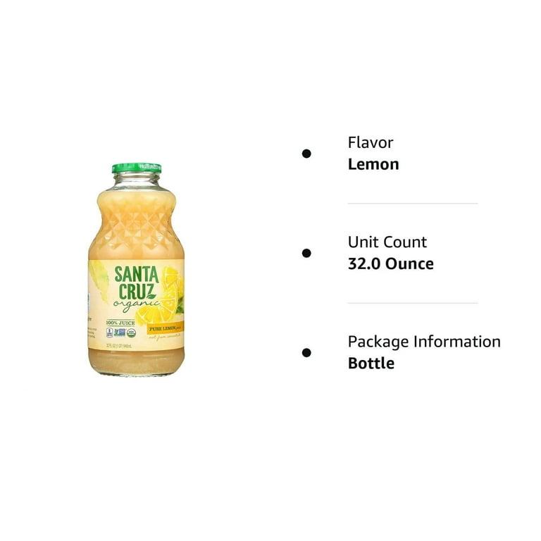 Santa Cruz Organic Lemon 32 Oz Lemon Juice Santa Cruz Natural 100