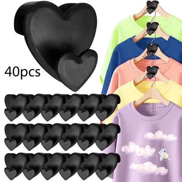 Clothes Hanger Connector Hooks Home Tool Space Hanger Hook 40PC Space Heart Shape Hanger Hook Clear String for Handbag Display Stand Extra Large S Hooks for Ladders Bedroom Organization Ceiling Tile