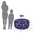 thumbnail image 4 of Abstract Pouf Cover with Zipper, Silhouettes of Pine Cones Fir Tree Hand Drawn Like Sketch Design Print, Soft Decorative Fabric Unstuffed Case, 30" W X 17.3" L, Indigo and Pale Tan, by Ambesonne, 4 of 5