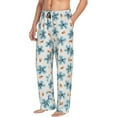 thumbnail image 3 of Kdxio Flower Leaves Print Men's Sleep Pajama Pant Lounge Pants with Pockets, 3 of 8