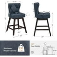 thumbnail image 3 of Dycanpo 26" Swivel Bar Stool with Upholstered Back, for Home Kitchen, Navy Blue, 3 of 6