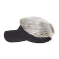 thumbnail image 2 of WITHMOONS Flair Hair Sun Visor Cap with Fake Hair Wig Novelty KR1588 (Black), 2 of 4