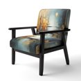 thumbnail image 3 of Designart "Blue Orange Bold Energy I" Chaise d'Appoint Abstraite Collages Turquoise - Fauteuil Moderne pour Salon, 3 of 7
