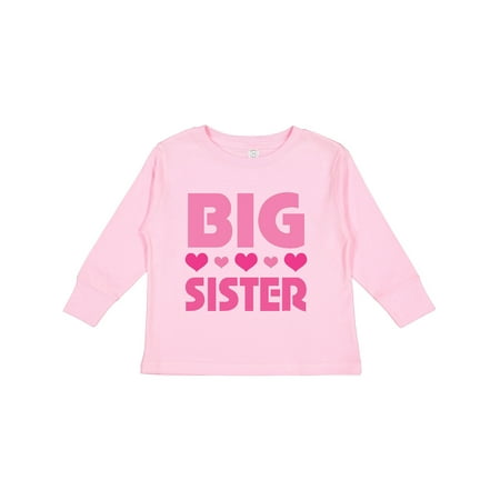 

Inktastic Big Sister Announcement Girls Big Sis Reveal Gift Toddler Toddler Girl Long Sleeve T-Shirt