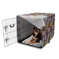 thumbnail image 2 of Floral Dog Crate Cover, Top View Cluttered Flowers Petals and Leaves Botanical Retro Look Illustration, Easy to Use Pet Kennel Cover Small Dogs Puppies Kittens, 7 Sizes, Multicolor, by Ambesonne, 2 of 6