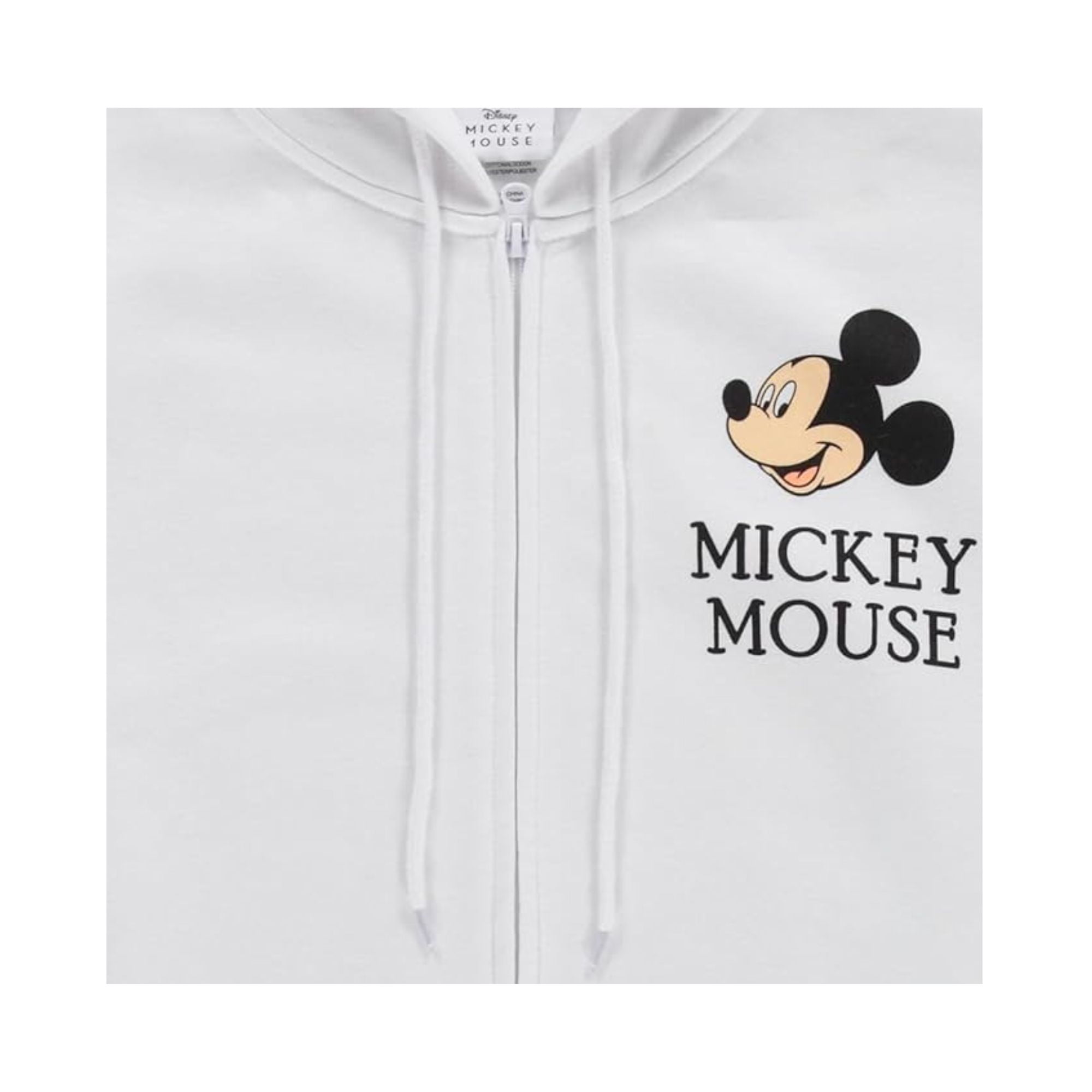Disney Ladies Mickey Mouse Fashion Hoodie, Classic Printed Zip Up  Sweatshirt White - M