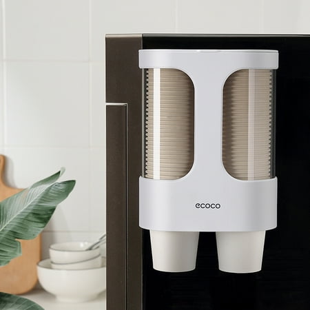 Ecoco Wall Mounted Perforation Free Punch Paper Cup Water Holder Dispenser Storage Organizer For Bathroom Kitchen Cooler Machine Not Included Canada - Wall Mounted Paper Cup Dispenser Bathroom