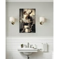 thumbnail image 3 of AVOI Funny Moose Bathroom Canvas Wall Art Farmhouse Wild Animal Prints Painting Moose in Toilet Picture Modern Artwork for Home Wall Decor(Art-1) Unframe: 12x16in, 3 of 5