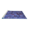 thumbnail image 2 of Ahgly Company Machine Washable Indoor Square Abstract Blue Contemporary Area Rugs, 8' Square, 2 of 4
