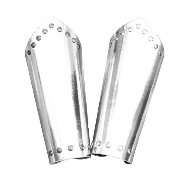 Sharprepublic 2xFaux Leather Arm Guards Sturdy Protective Adjustable Arm Bracers Sliver 2 Pcs