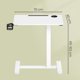 thumbnail image 4 of Mesa Auxiliar con Ruedas, Tablero de 70 x 40 cm, Ajustable, con 2 Portavasos, Blanco, 4 of 8