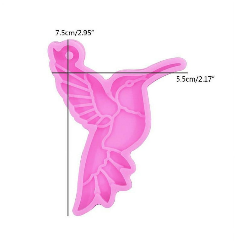 Qisuw Hummingbird Keychain Silicone Mold Keychain Epoxy Resin Casting Molds  for w/ Hole for DIY Crafts Jewelry Making 