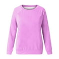 thumbnail image 4 of Busydd Womens Sweatshirts Crewneck Solid Color Long Sleeve Pullover Sweatshirt Casual Loose Oversized Sweatshirt for Women Fall Sweatshirts, 4 of 4