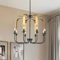 thumbnail image 4 of Vanity Art Lantern 8 Lights Modern Geometric Chandelier Lighting Farmhouse Candle Ceiling Light Fixtures for Living Room Kitchen Dining Room MLT2208LT-EP-BK, 4 of 8