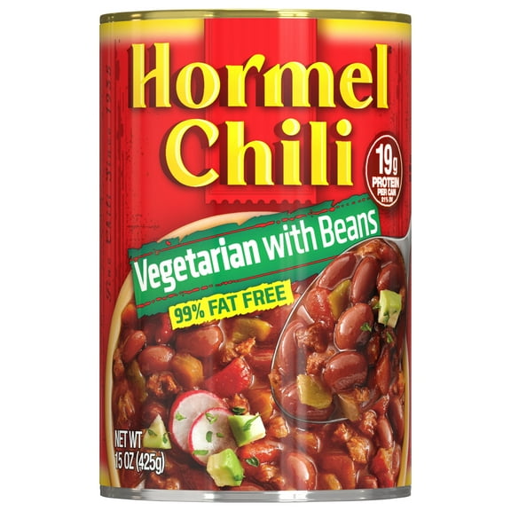 HORMEL Chili Vegetarian with Beans, Shelf-Stable, 15 oz Steel Can