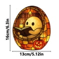 thumbnail image 2 of HHJZPR Halloween Summerween Stained Glass Ghost Reading Pumpkin Table Lamp, 6.3 Inch Cute Cozy Ghost Night Light with Jack-O-Lantern Accent, 2 of 6