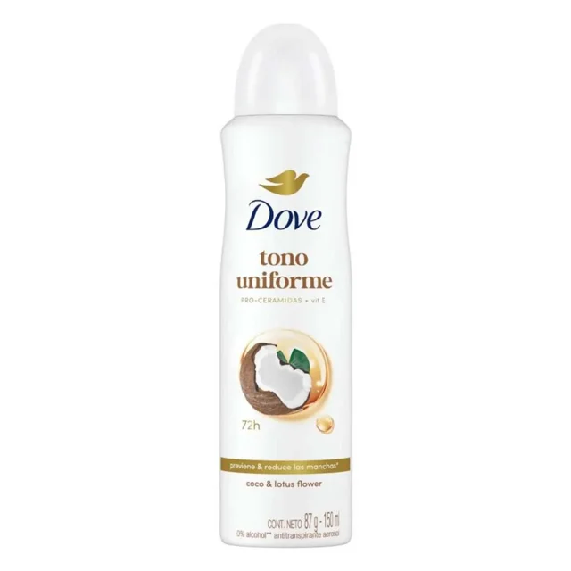 Antitranspirante Dove tono uniforme en aerosol para dama 150 ml