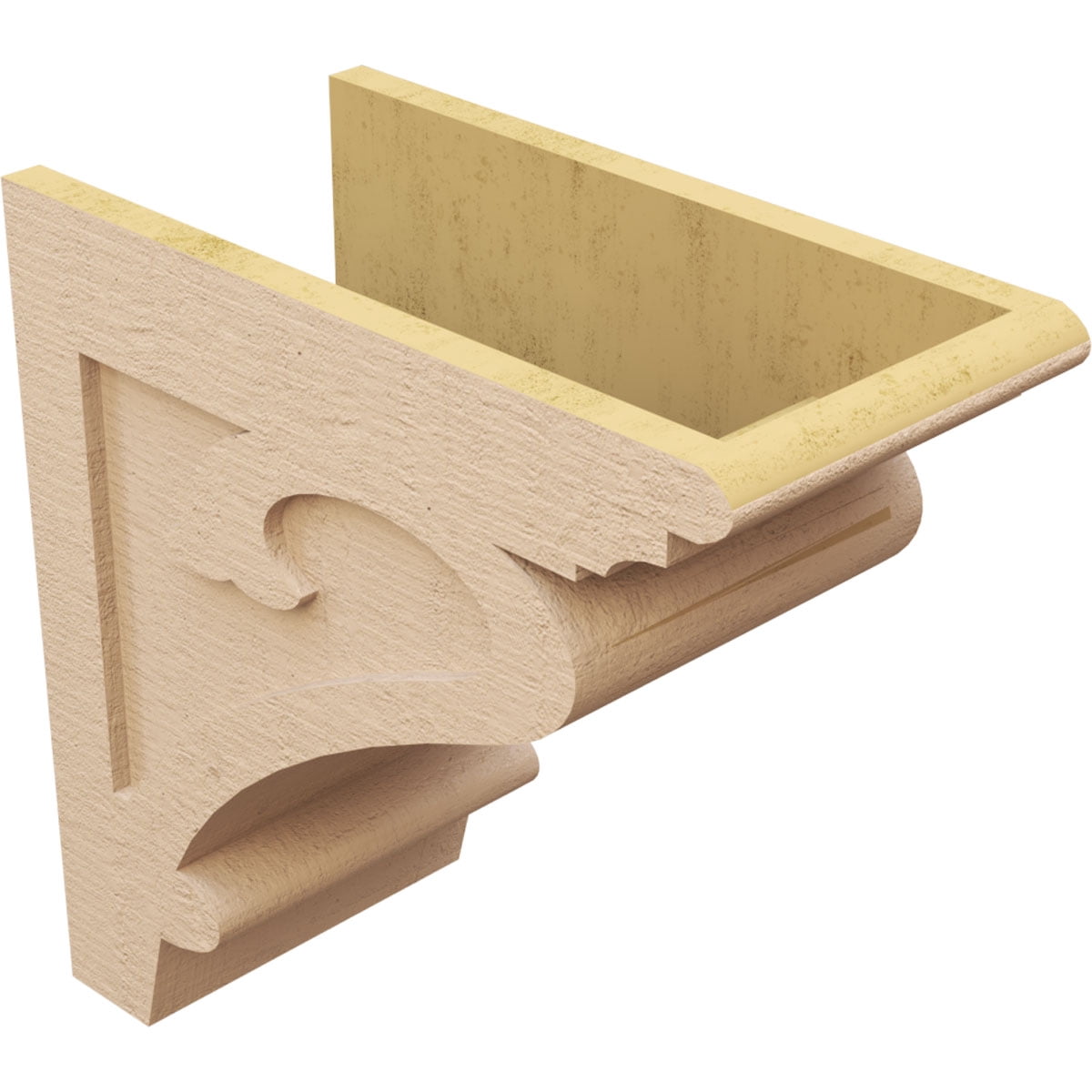 10"W x 20"D x 20"H Classic Mayflower Rough Cedar Woodgrain TimberThane Corbel, Primed Tan