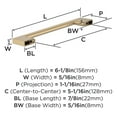 thumbnail image 4 of Amerock Cityscape 5-1/16 inch (128mm) Center-to-Center Champagne Bronze Cabinet Pull - 10 Pack, 4 of 5