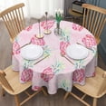 thumbnail image 4 of Nappe Ronde Rose Fruit Ananas, Nappe Résistante aux Plis en Polyester, Nappe Ronde Imperméable et Réutilisable pour Pâques Anniversaire Pique-Nique Mariage (Ronde,60x60 Pouces), 4 of 6
