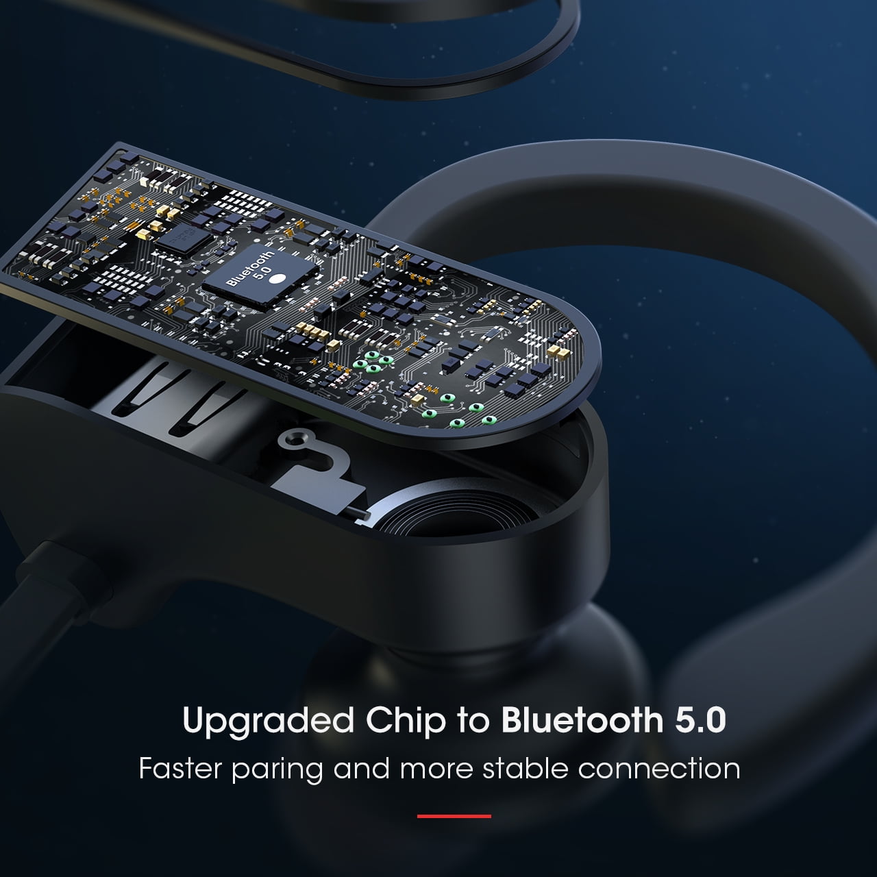 Mpow Flame Bluetooth Headphones, Running Headphones, 16 Hours Playtime Bluetooth 5.0 Wireless Earbuds HD Bass Stereo Sound IPX7 Waterproof Earphones for Workout Running Sports Noise Cancelling Mic