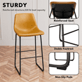 thumbnail image 4 of Homall Barstools High PU Leather Counter Bar Stool With Back and Footrest Set of 2, Light Brown, 4 of 7