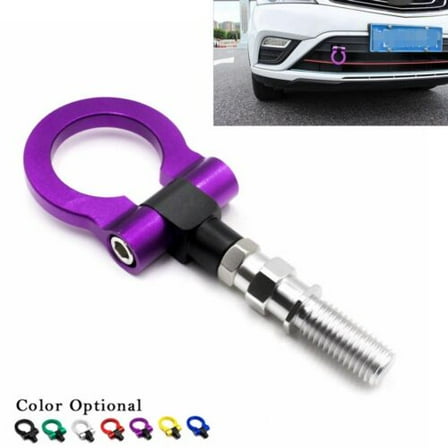 Front Rear Bumper Screw On Tow Hook Bar for JDM Racing Car CNC Aluminum Purple
