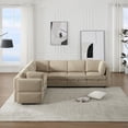 thumbnail image 3 of L Shaped Modular Sectional Sofa With Ottomans Modern 6-seater Corner Sofa Couch With Adjustable Armrest And Backrest For Office, 3 of 9