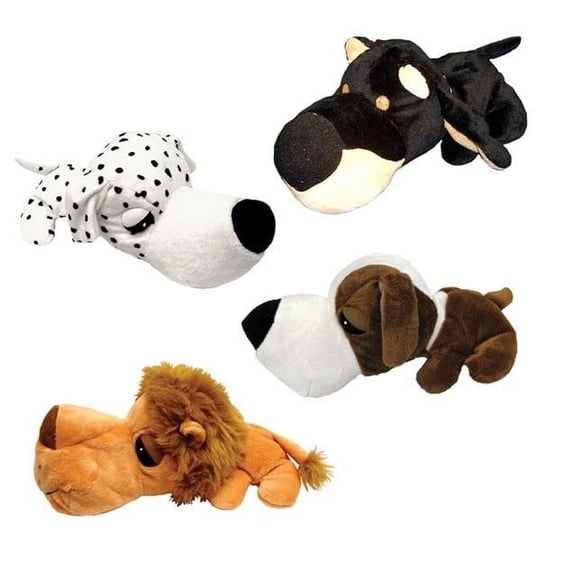 Dog Toy Super Cute Stuffed Plush Poly FatHedz Squeaker Choose Animal Design 11" (Full Set - All 4 Characters)