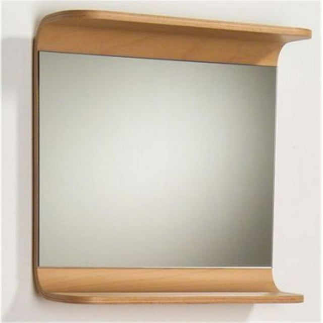 Miroir Rectangulaire Aeri de 21,75 Po avec Tablette en Bois Intégrée- Naturel- Bouleau