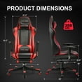 thumbnail image 5 of GTRACING Gaming Chair, Ergonomic Office Desk Chair with Lumbar Support, PU Leather, Footrest & Adjustable Headrest, Red, 5 of 8