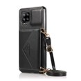 thumbnail image 5 of Wallet Case for Galaxy A22 5G, Detachable Crossbody Lanyard Strap PU Leather+Soft TPU Bumper Magnetic Clasp Back Flip Credit Card Slots Kickstand Cover for Samsung Galaxy A22 5G, Black, 5 of 10