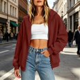 thumbnail image 5 of BUIGTTKLOP Zip up Hoodies for Women Fall Winter Casual Sweatshirts Zipper Oversized Lightweight Cute Jackets with Pockets, 5 of 8
